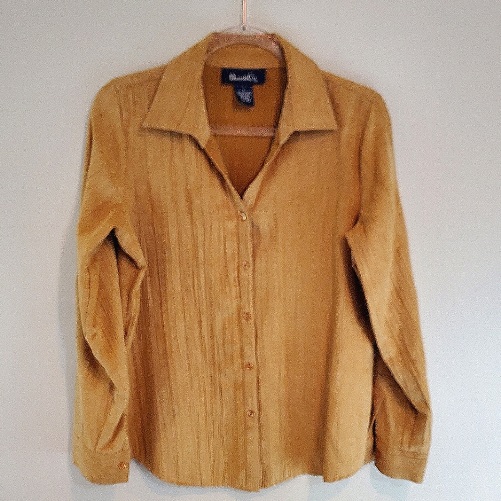Denim & Co Faux Suede Button-down Top Shacket
